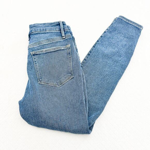 Good American Good Legs Indigo009 Ripped Skinny Denim Jean GLCNF941T Size 4 / 27 - Picture 8 of 8